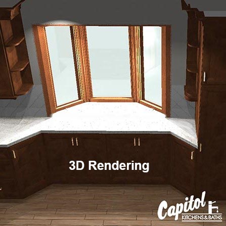 3d rendering open concept kitchen remodel